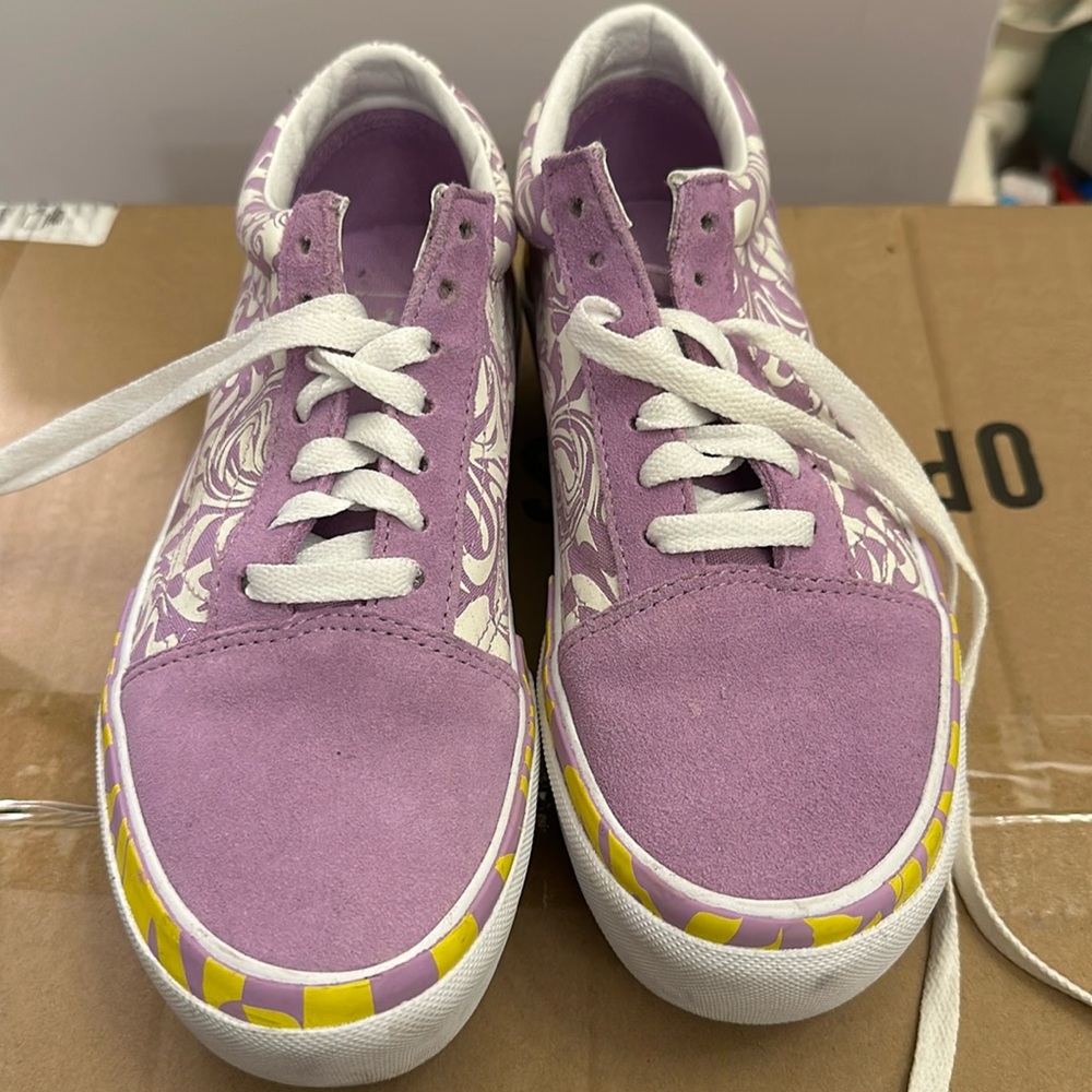 VANS old Skool Stacked Sneakers 'Wavy Daze' Suede Lavender Size US Woman 6.